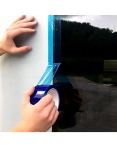 Blaues Fensterschutzband