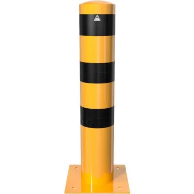 Stahlrohrpoller Ø 193 x 3,6 mm für Dübelbefestigung gelb / schwarz