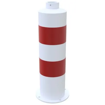 Inselpfosten Ø178x646mm, weiß - rot Inselpfosten Ø178x646mm, weiß - rot