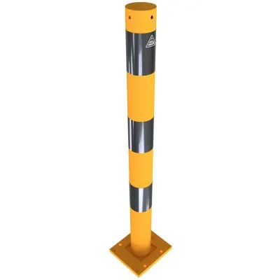 Absperrpfosten Stahlrohr Ø 76 x 2,6 mm lösbar, abnehmbar gelb / schwarz