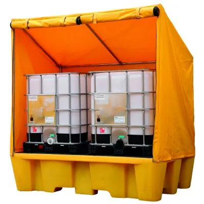 Wetterfeste Doppel-IBC-Auffangwanne Wetterfeste Doppel-IBC-Auffangwanne