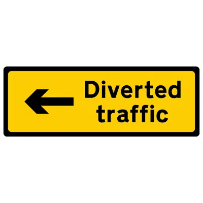 Umgeleiteter Verkehr links – Verkehrszeichen Umgeleiteter Verkehr links – Verkehrszeichen