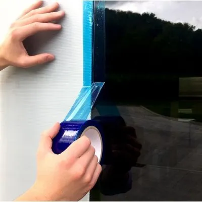 Blaues Fensterschutzband Blaues Fensterschutzband