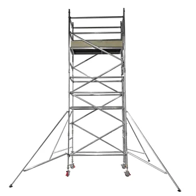 Mobiler Aluminium-Gerüstturm für Innen- und Außenbereich Mobiler Aluminium-Gerüstturm für Innen- und Außenbereich