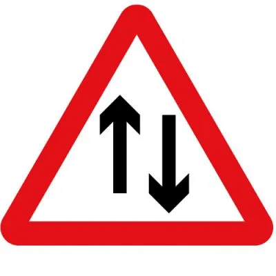 Zweibahniger Verkehr – Metall-Straßenschild Zweibahniger Verkehr – Metall-Straßenschild