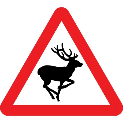 Wildtiere, Straßenschild
